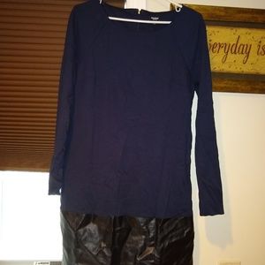 Long Sleeve Dress Wool and Leather Look.